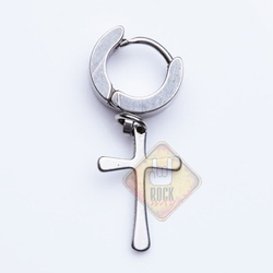 Серьга с крестом (хир.сталь, стальной)