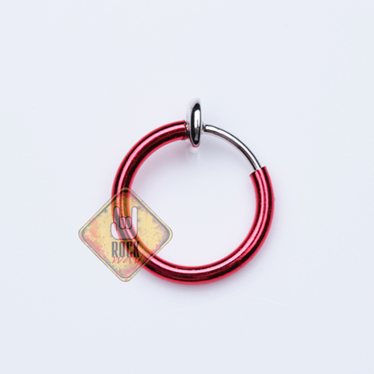 Сережка-обманка (без прокола (хір.сталь, колір червоний) (ea-014) Сережка-обманка (без прокола (хір.сталь, колір червоний) (ea-014)