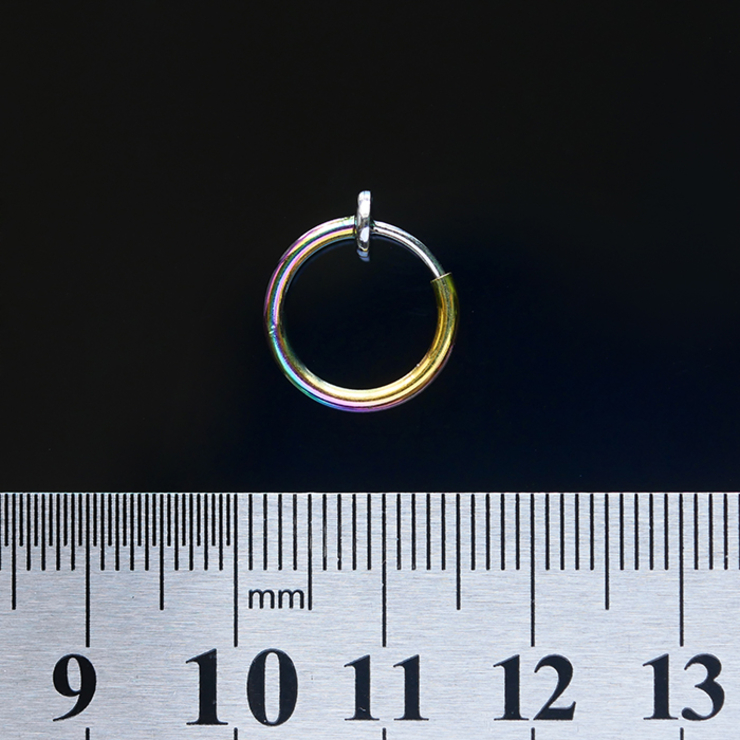 Сережка-обманка (без прокола (хір.сталь, колір бензин) (ea-032)