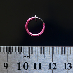 Серьга-обманка (без прокола (хир.сталь, цвет розовый) (ea-033)