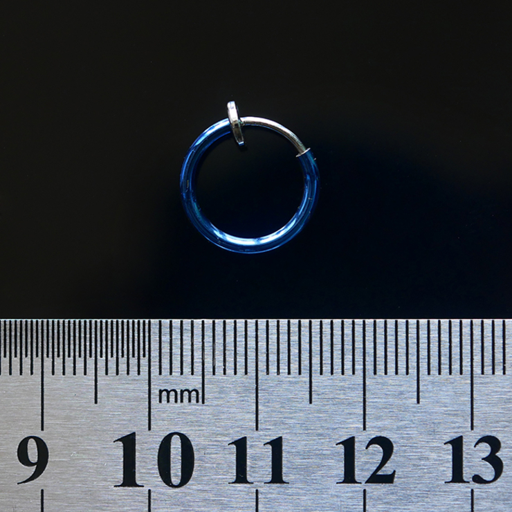 Сережка-обманка (без прокола (хір.сталь, колір синій) (ea-034)