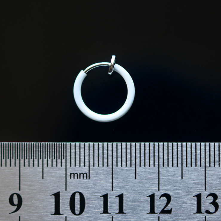 Сережка-обманка (без прокола (хір.сталь, колір білий) (ea-037)