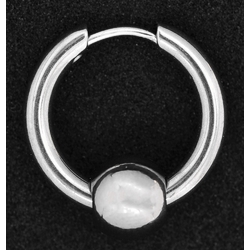 Серьга-кольцо (хард обманка с шаром, хир.сталь, стальной) (ea-056-057)