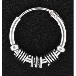 Серьга, кольцо с узором (хирургическая сталь,14 мм) (ea-58) 