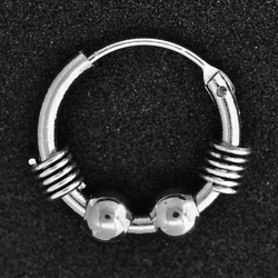 Серьга, кольцо с узором (хирургическая сталь,14 мм) (ea-59) 