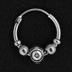 Серьга, кольцо с узором (хирургическая сталь,14 мм) (ea-61)