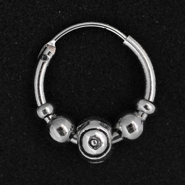 Серьга, кольцо с узором (хирургическая сталь,14 мм) (ea-61)