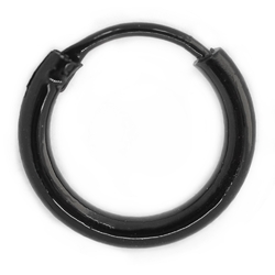 Серьга, кольцо (хирургическая сталь, цвет чёрный, 12 мм) (ea-63)