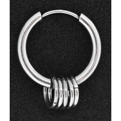 Серьга-кольцо (хард обманка с кольцами, хир.сталь, стальной) (ea-066-067)
