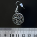 Сережка-гачок Пентаграма з чорним камінням (ea-163)