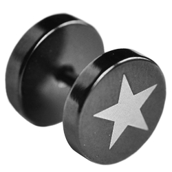 Тоннель-обманка, хир.сталь, (цвет черный, Stars(звёзды) 10 мм)