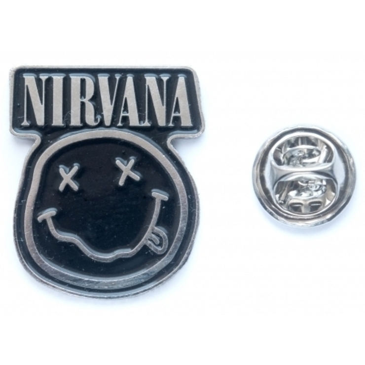 Пін (значок) фігурний Nirvana (smile (чорно-білий)) Пін (значок) фігурний Nirvana (smile (чорно-білий))