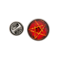Пин (значок) Пентаграмма (красный фон)