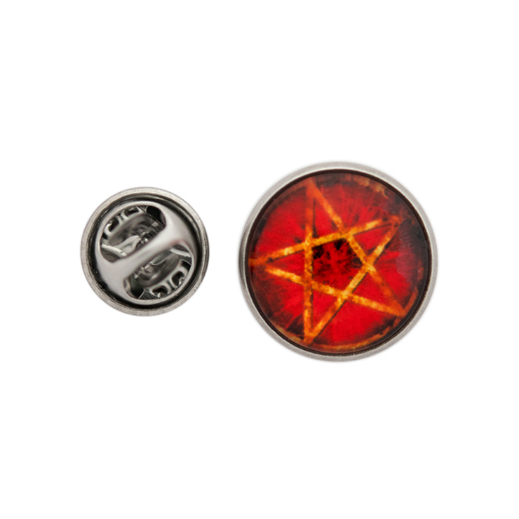 Пин (значок) Пентаграмма (красный фон)