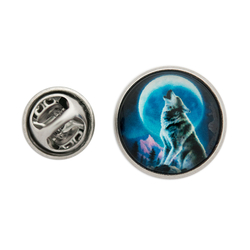 Пін (значок) Вовк виє на місяць