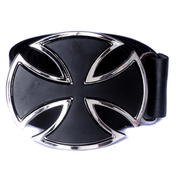 Пряжка Хрест мальтийский (овальний, чорний)