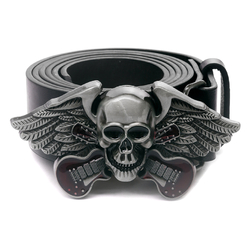 Пряжка Череп з гітарами