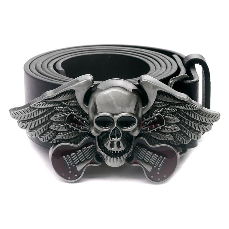 Пряжка Череп з гітарами Пряжка Череп з гітарами