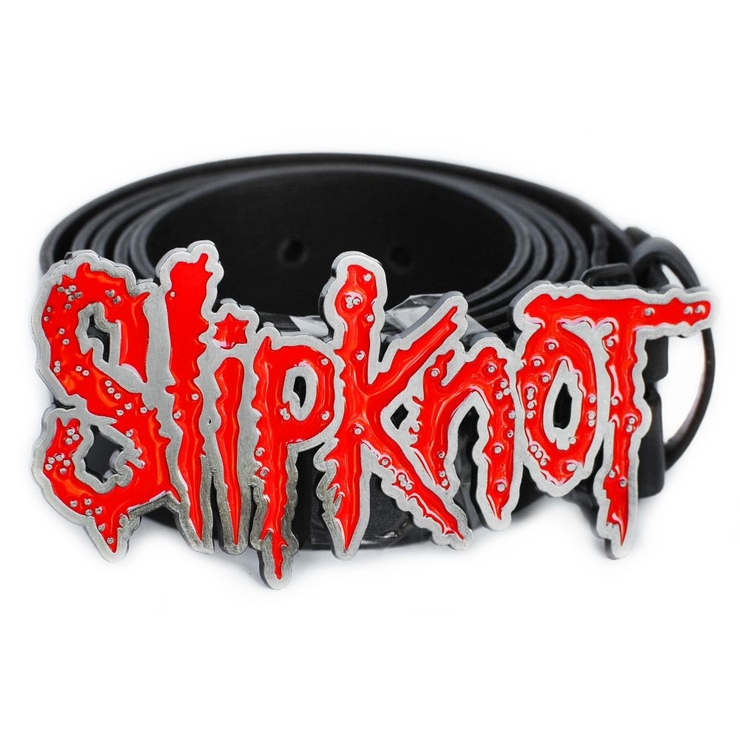 Ремень с пряжкой Slipknot (красное лого)