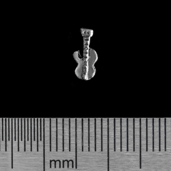 (sn-028) Сережка-гвоздик Электрогітара (срібло, 925 проба)