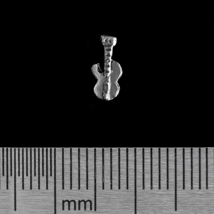 Сережка-гвоздик Электрогітара (срібло, 925 проба)