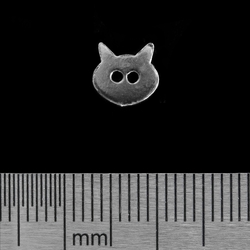 Серьга-гвоздик Кот (голова) (серебро, 925 проба)