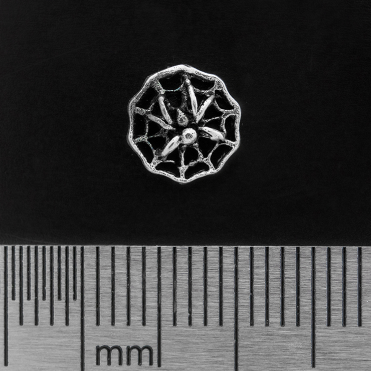 Сережка-гвоздик Павук на павутині (срібло, 925 проба)