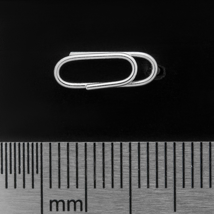 Серьга-гвоздик Скрепка (серебро, 925 проба)