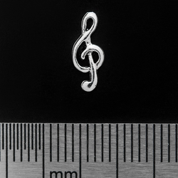 Серьга-гвоздик Скрипичный ключ (серебро, 925 проба)