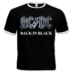 Футболка-рингер AC/DC "Back In Black" (молния)