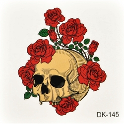 Тимчасове тату Череп з трояндами (DK-145, 6x6 см)