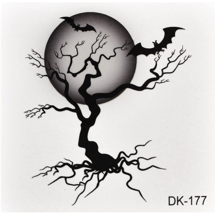 Тимчасове тату Місяць і кажани (DK-177, 6x6 см) Тимчасове тату Місяць і кажани (DK-177, 6x6 см)