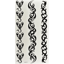 Тимчасове тату Трайбл візерунки і скорпіони набір (M-071, 19x9 см)