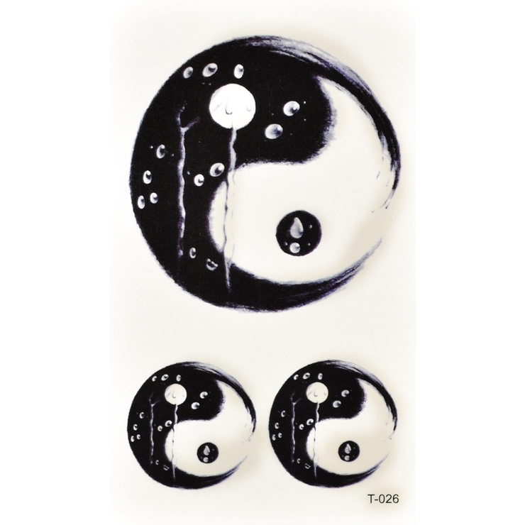 Тимчасове тату Інь Ян набір (T-026, 10,5x6 см)