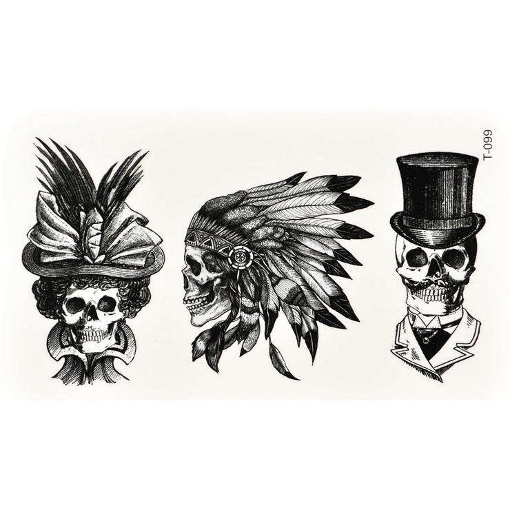 Тимчасове тату Черепа набір (T-099, 10,5x6 см)