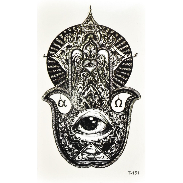 Тимчасове тату Хамса-амулет (T-151, 10,5x6 см) Тимчасове тату Хамса-амулет (T-151, 10,5x6 см)