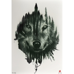 Тимчасове тату Вовк-ліс (TH-150, 21x15 см)