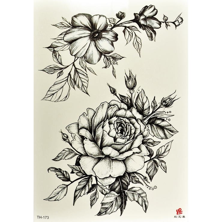 Тимчасове тату Квіти набір (TH-173, 21x15 см)