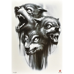 Тимчасове тату Три перевертня (TH-237, 21x15 см)