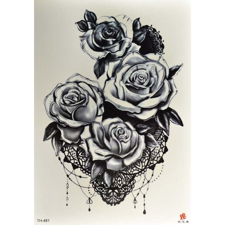 Тимчасове тату Троянди (TH-481, 21x15 см)