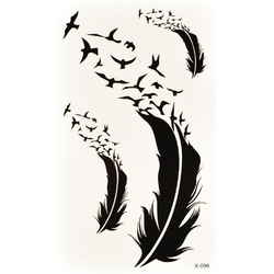 Тимчасове тату Пір’я-птиці набір (X-096, 10,5x6 см)