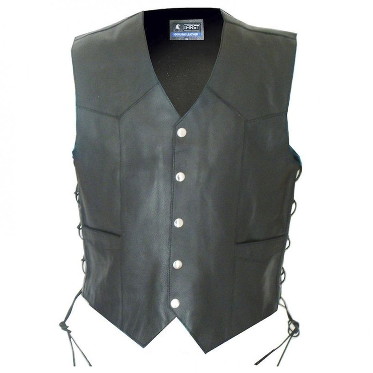 Жилетка First шкіряна чоловіча (на кнопках)